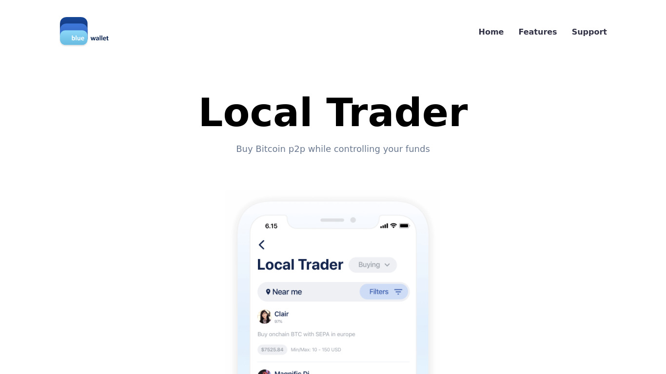 Local Trader Landing page