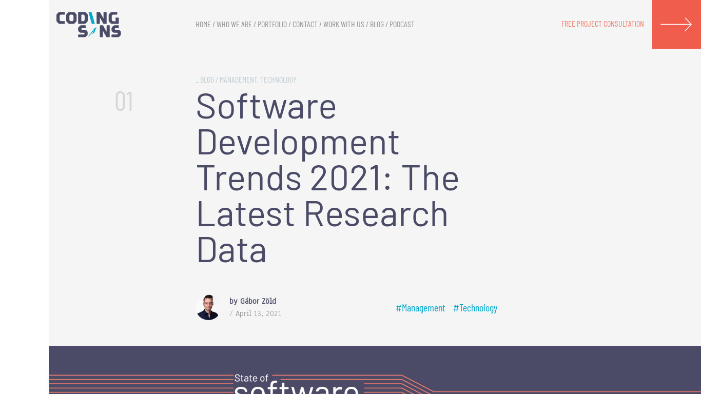 State of Software Development 2020 Landing page