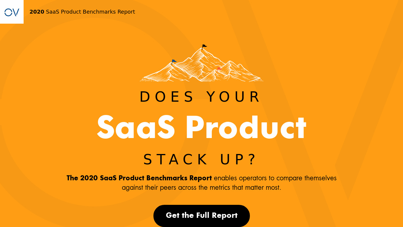 SaaS Product Benchmarks Landing page