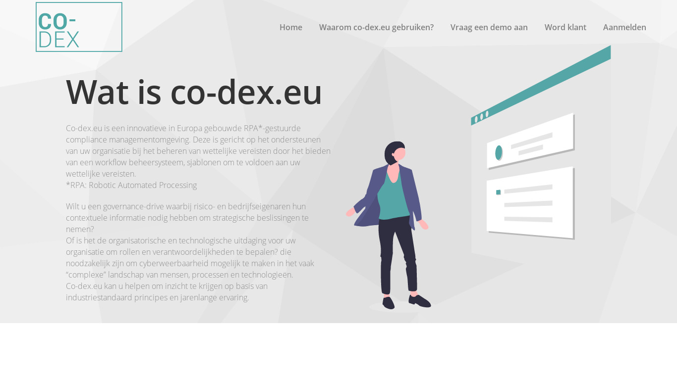 Co-Dex.eu Landing page