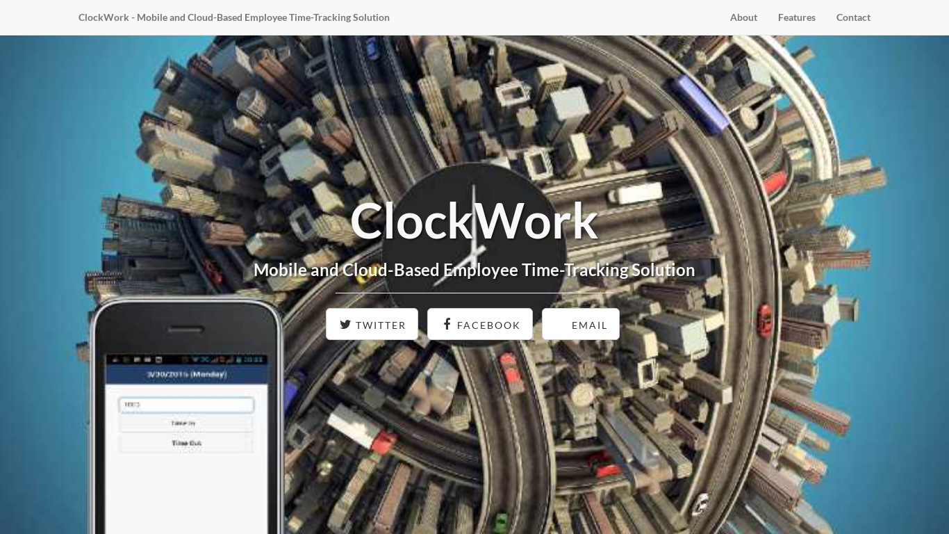 ClockWork Landing page