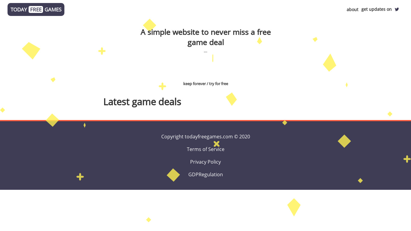 Today Free Games Landing page