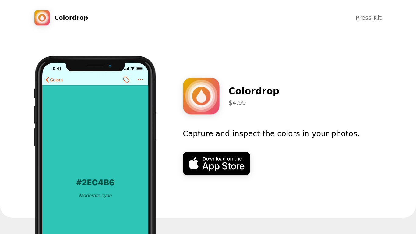 Getcolordrop.com Landing page