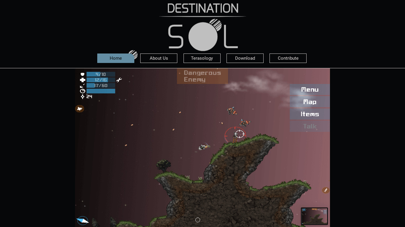 Destination Sol Landing page