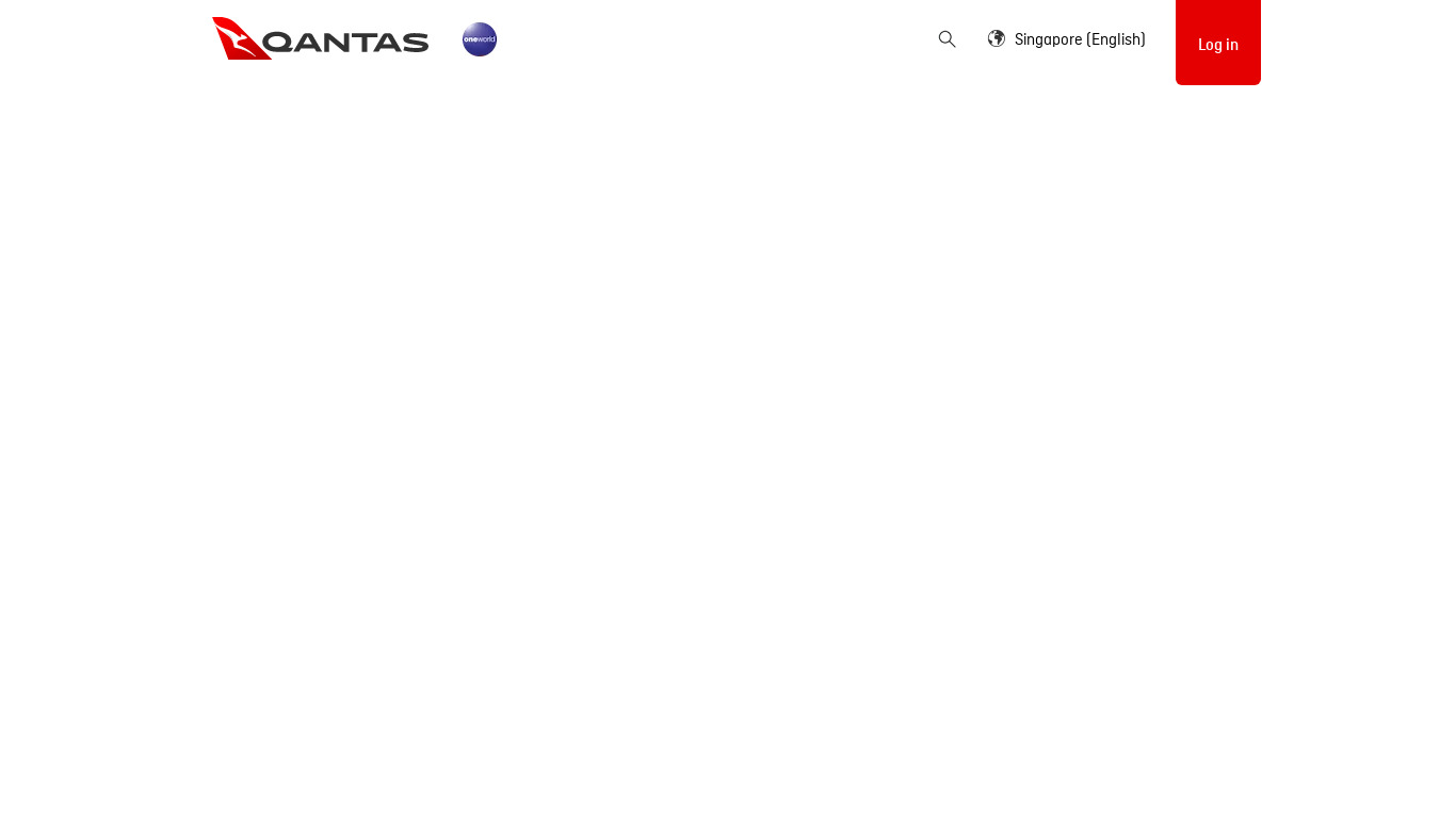 Qantas Airways Landing page