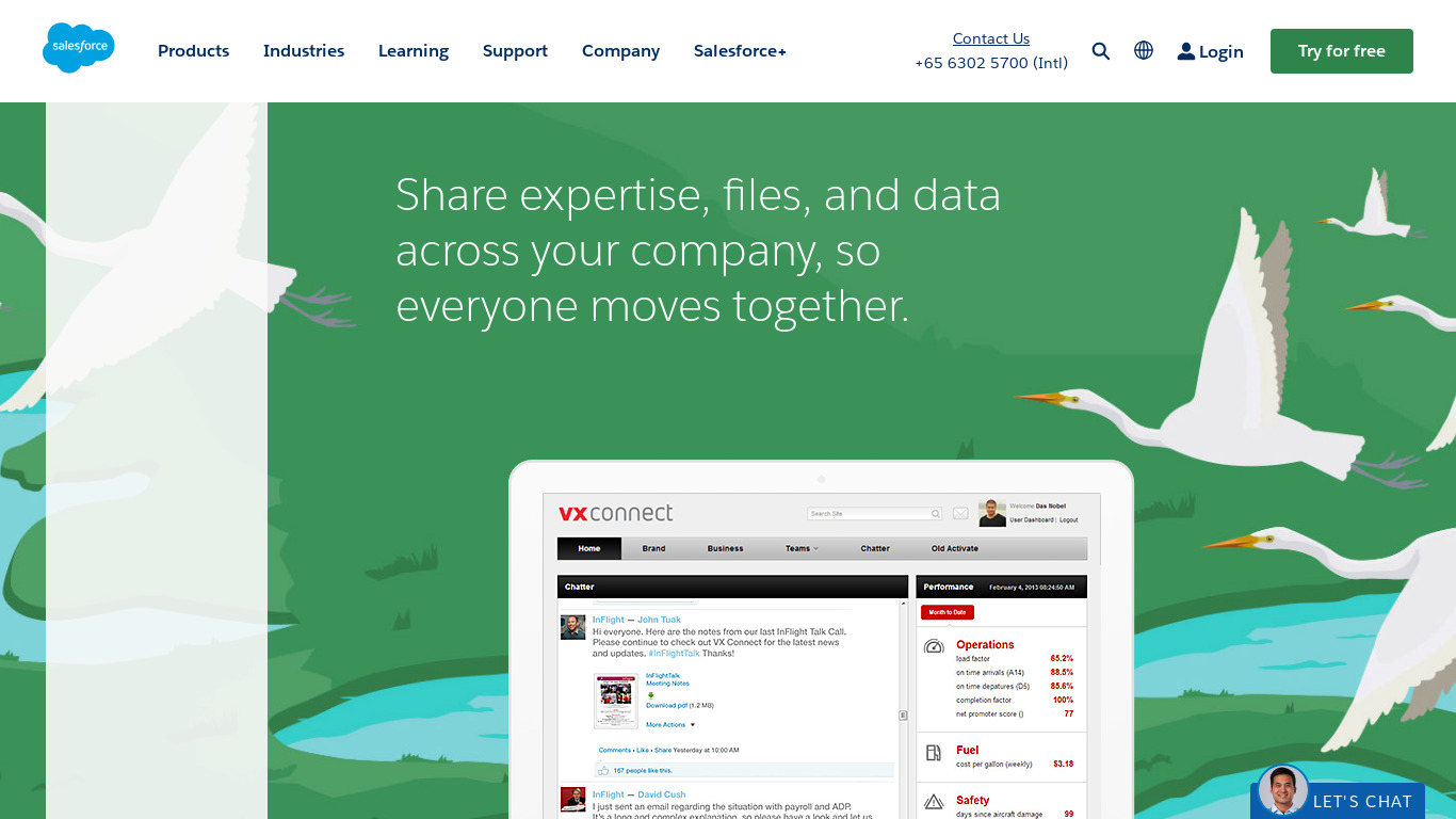 Chatter Landing page