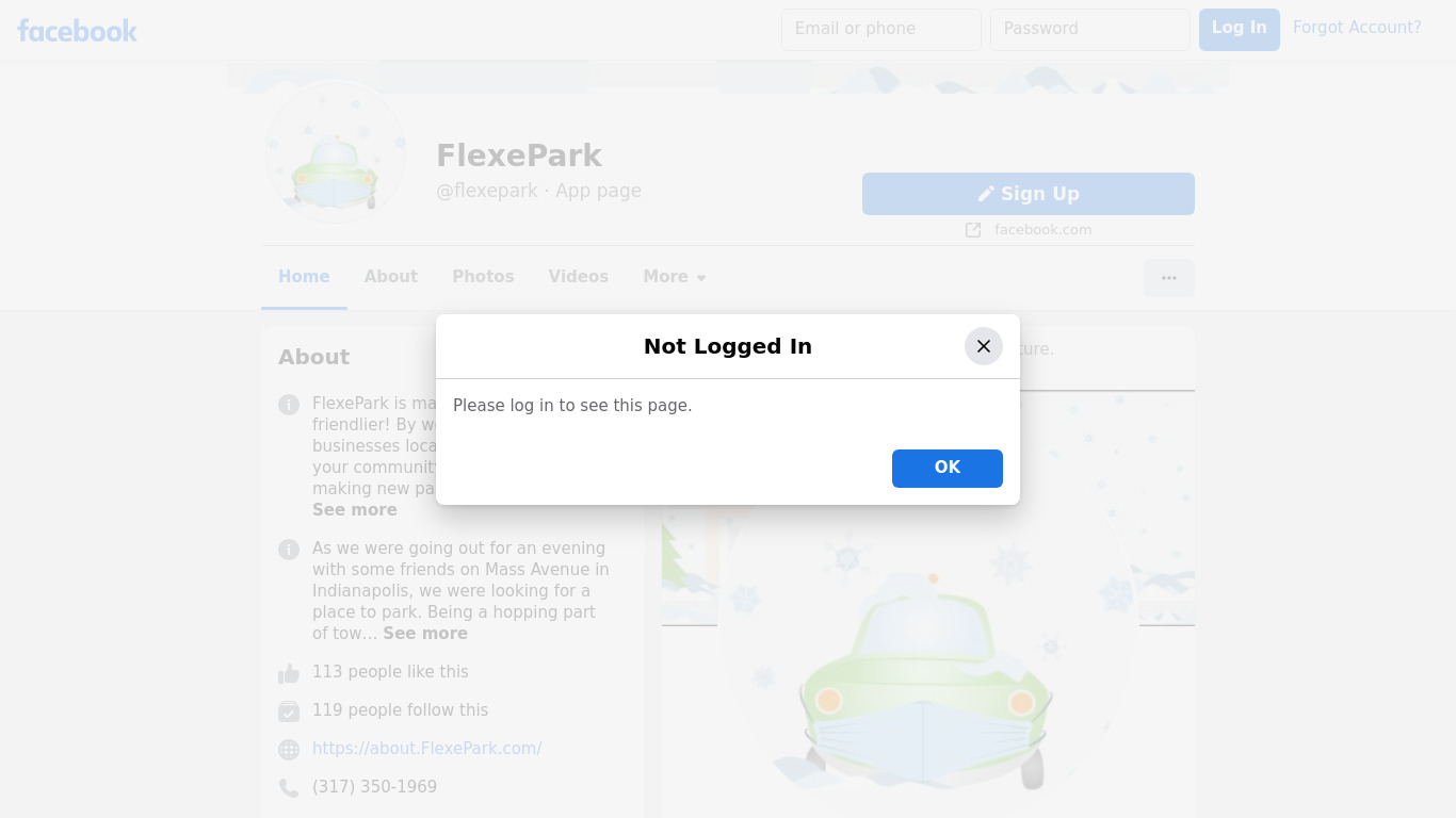 FlexePark Landing page