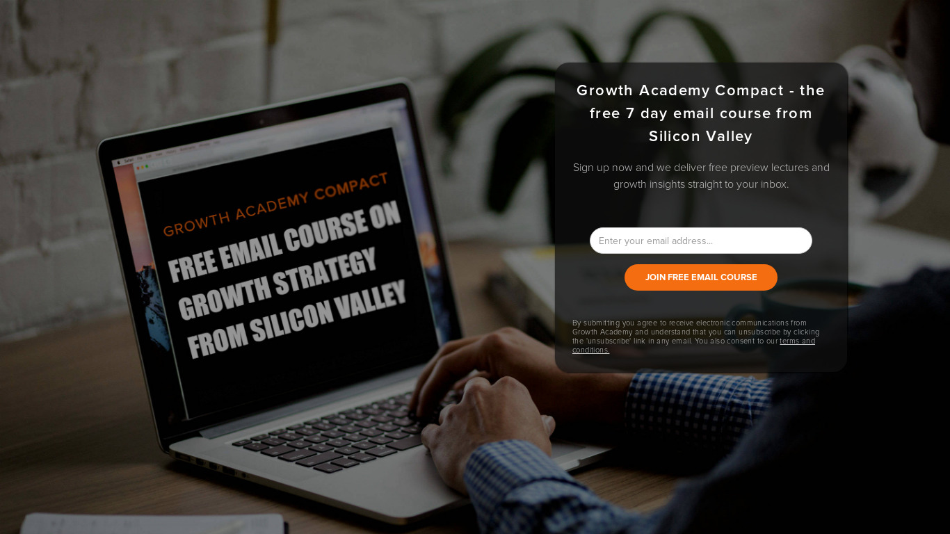 Growth Academy Compact Landing page