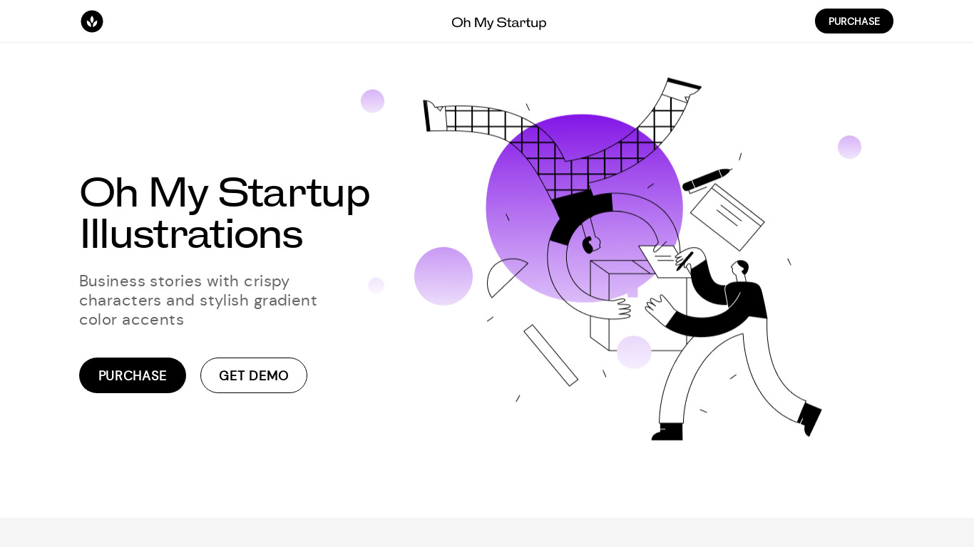 Oh My Startup Illustrations Landing page