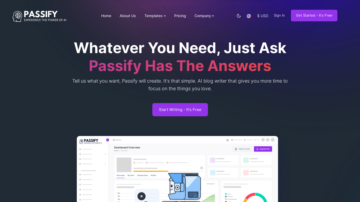 Passify Landing page
