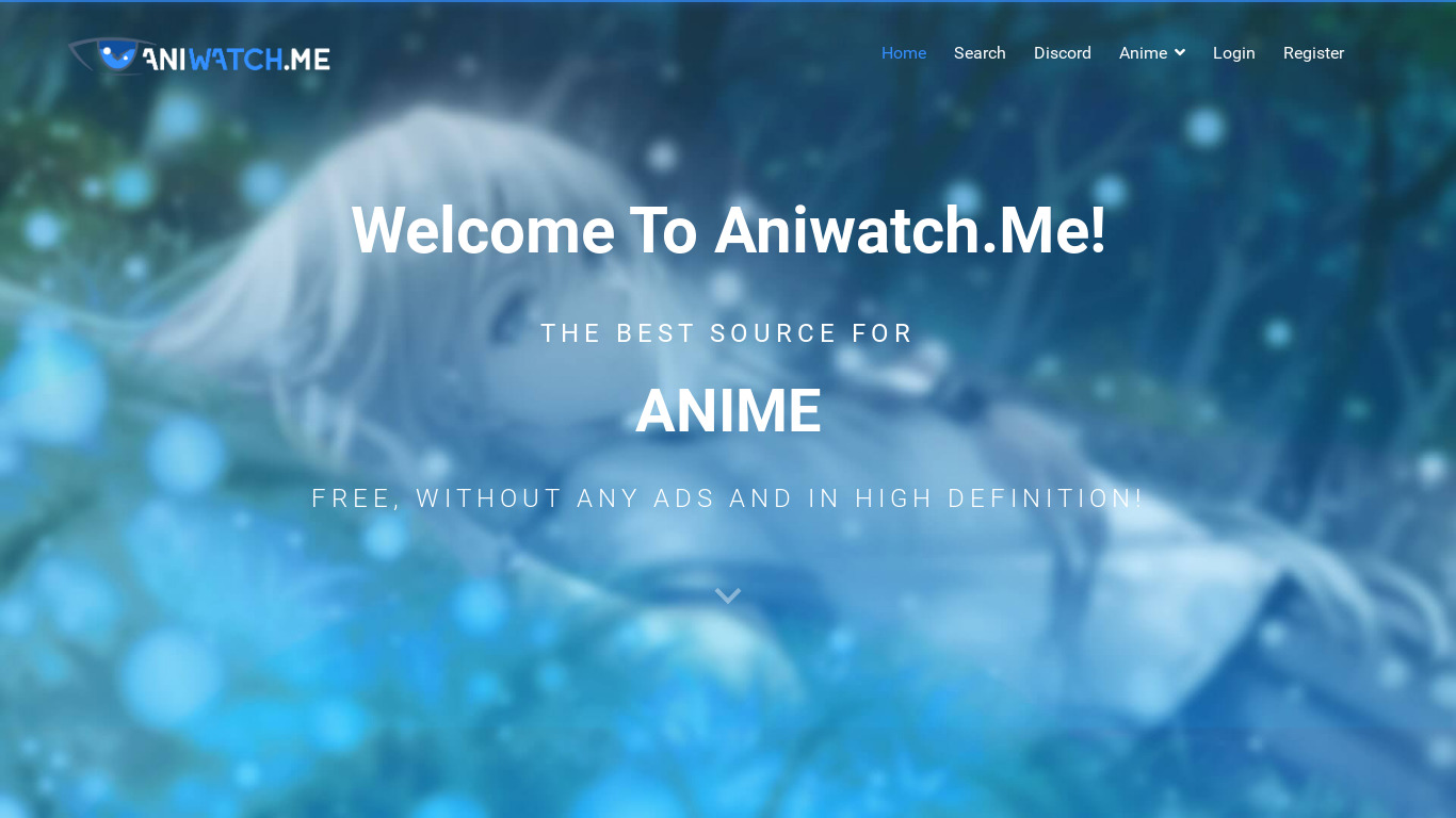 Aniwatch.me Landing page