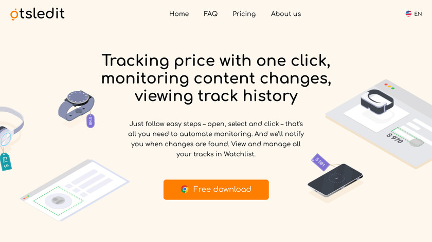 Otsledit - Price tracker Landing Page