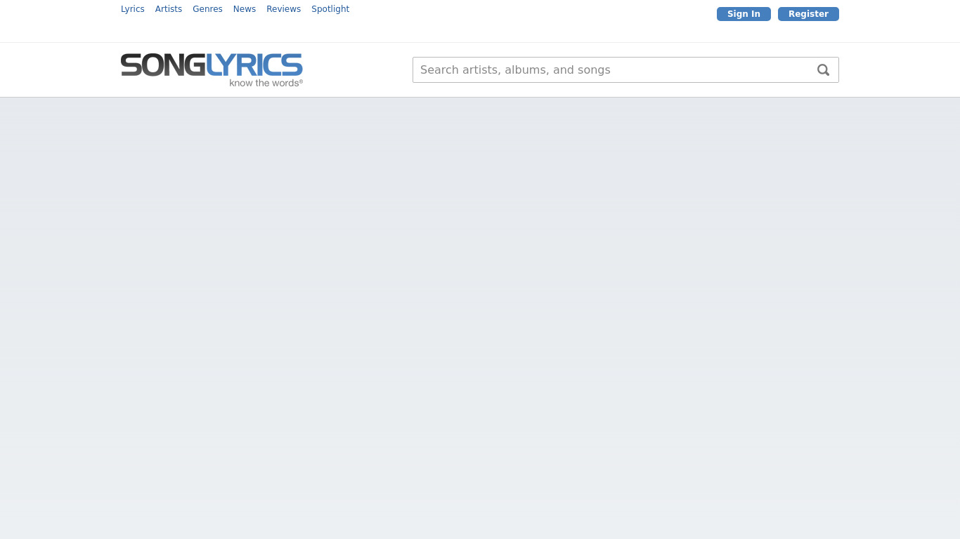 SongLyrics Landing page