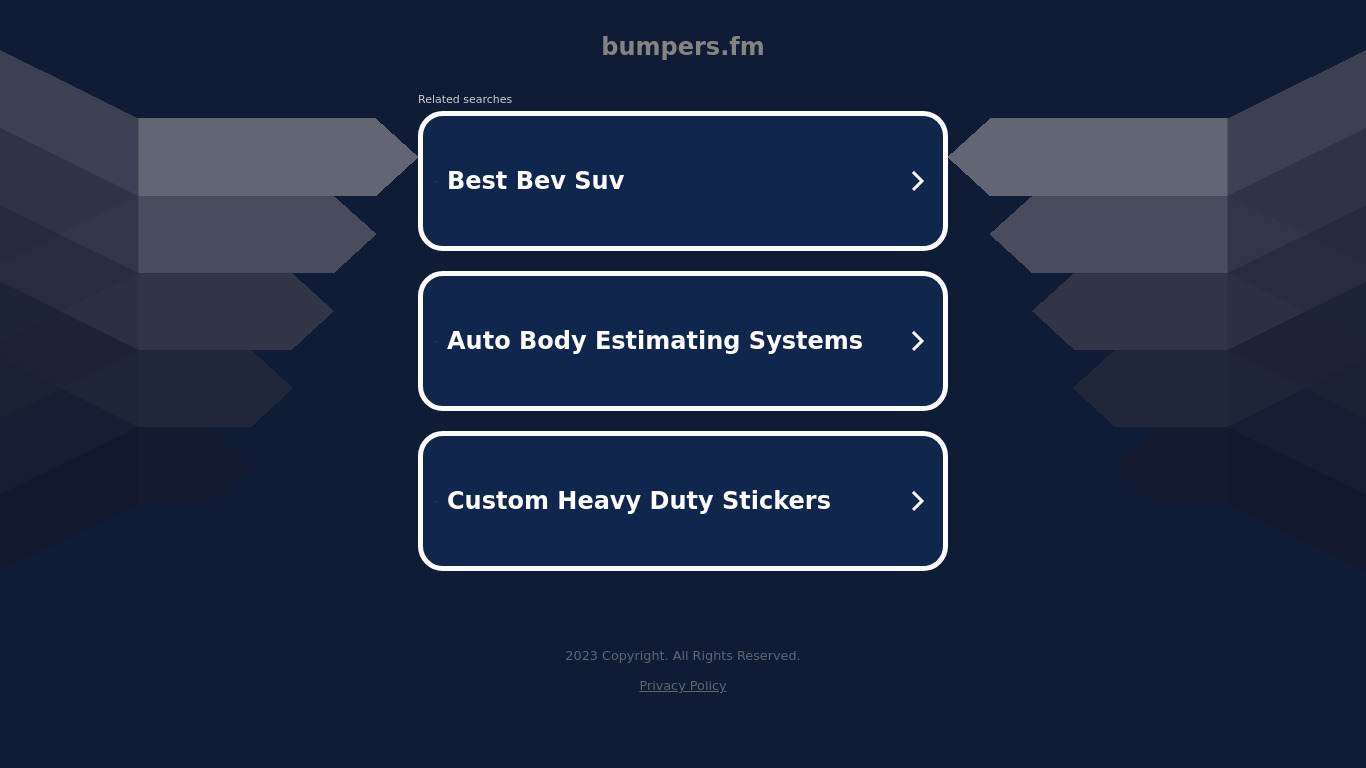 Bumpers Categories Landing page