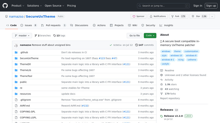 SecureUxTheme Landing Page