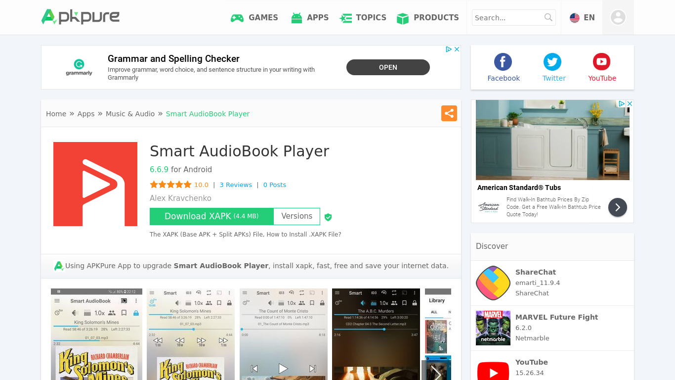 Smart AudioBook Player Landing page
