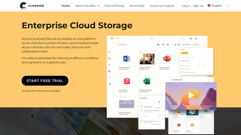 Cloudike Landing Page