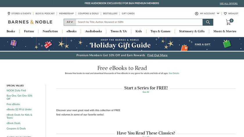 Free Books & Audiobooks Landing Page