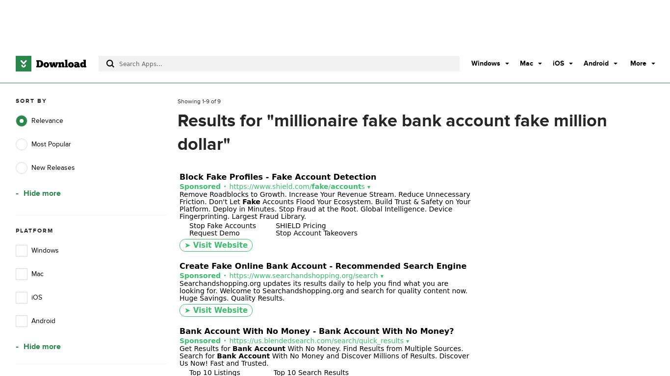 Billionaire Fake Bank Account Pro Landing page