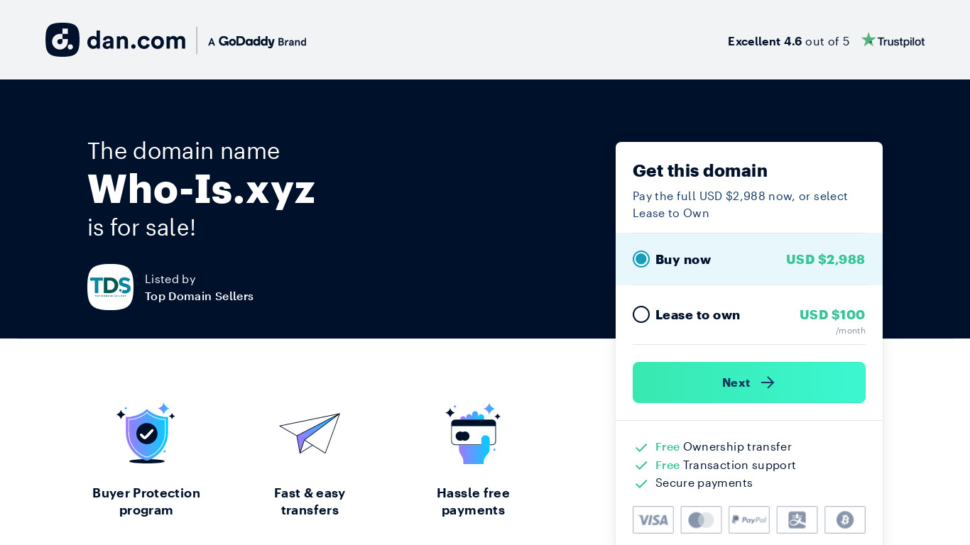 Who-is.xyz Landing page