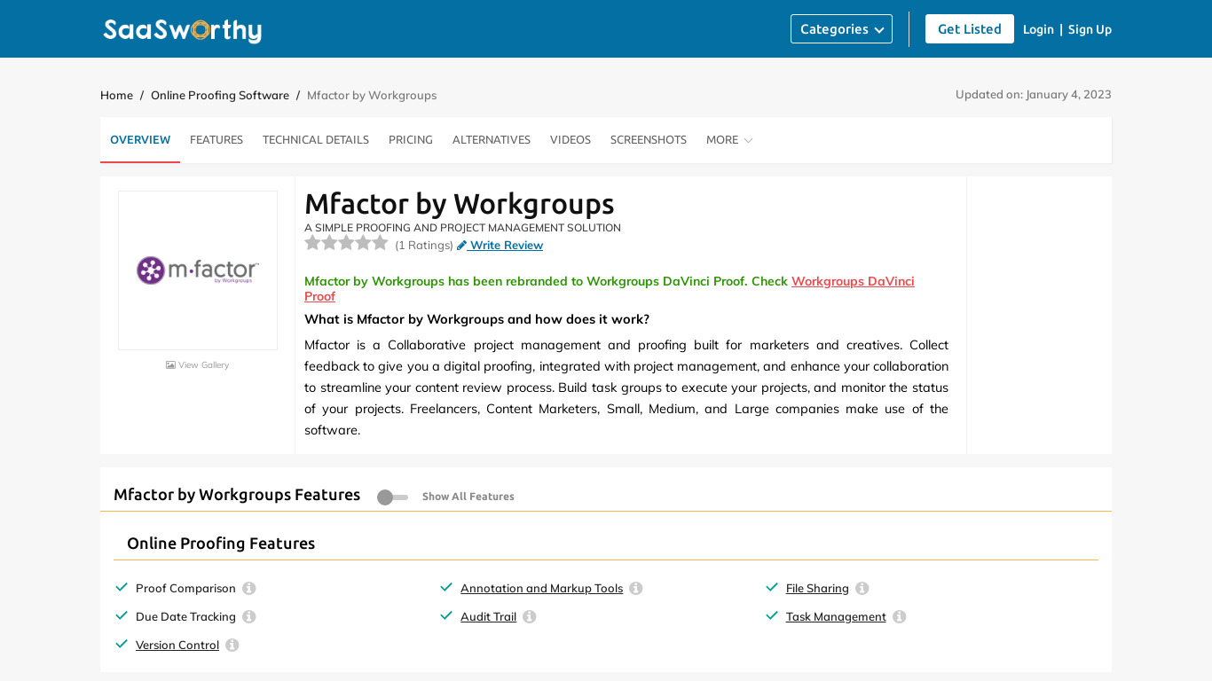 Mfactor by Workgroups Landing page