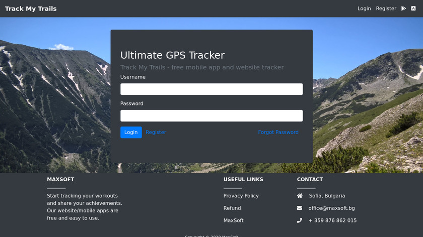 Track My Trails Landing Page