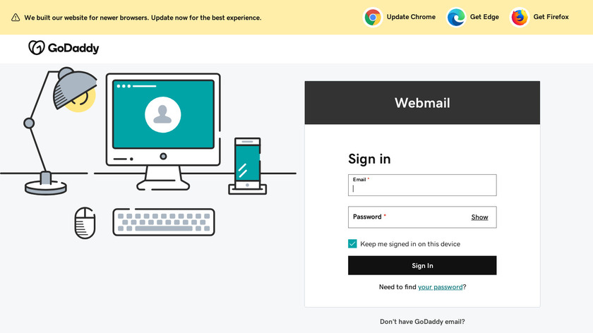 GoDaddy Email & Office Landing Page
