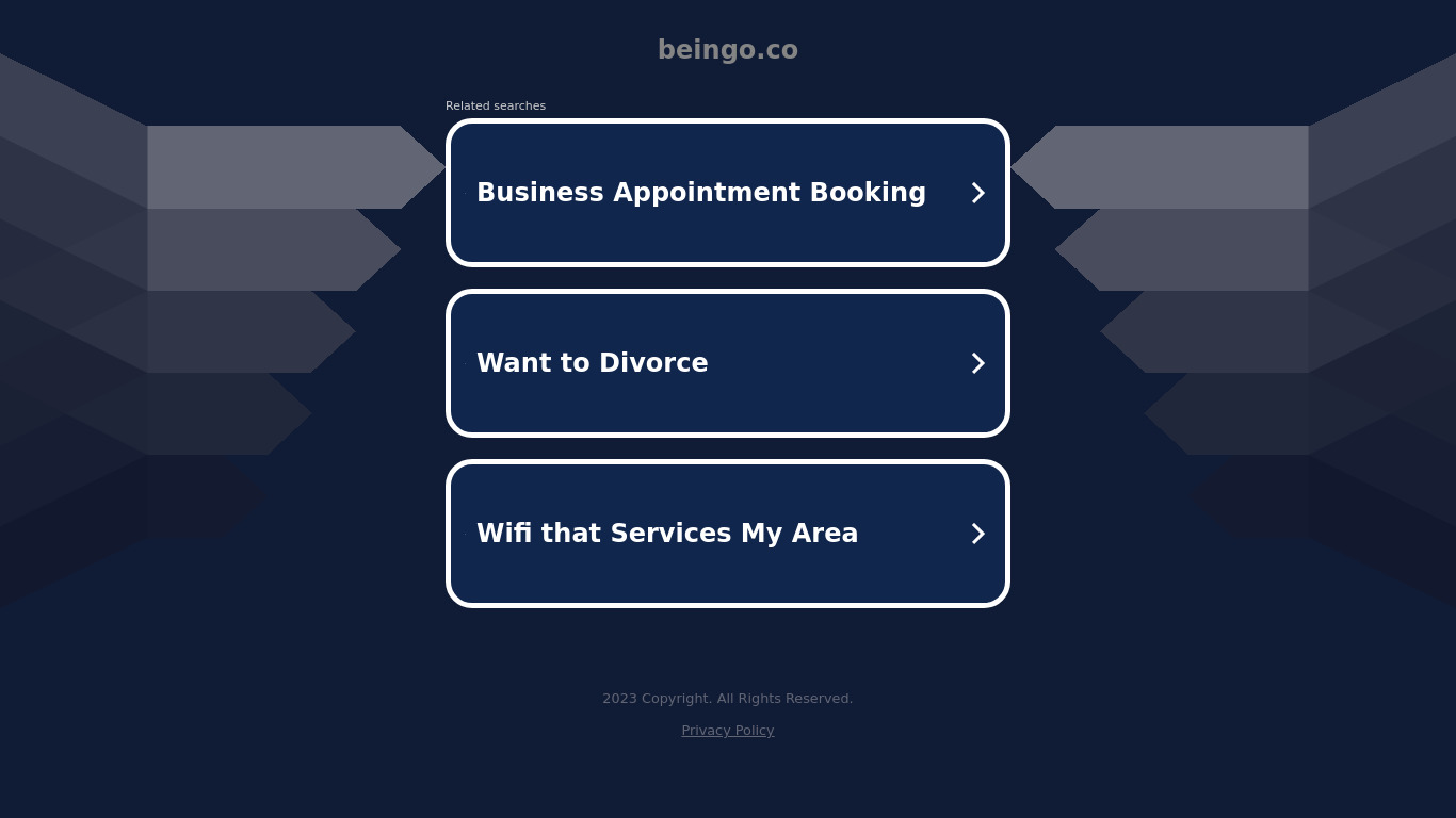 Beingo Landing page