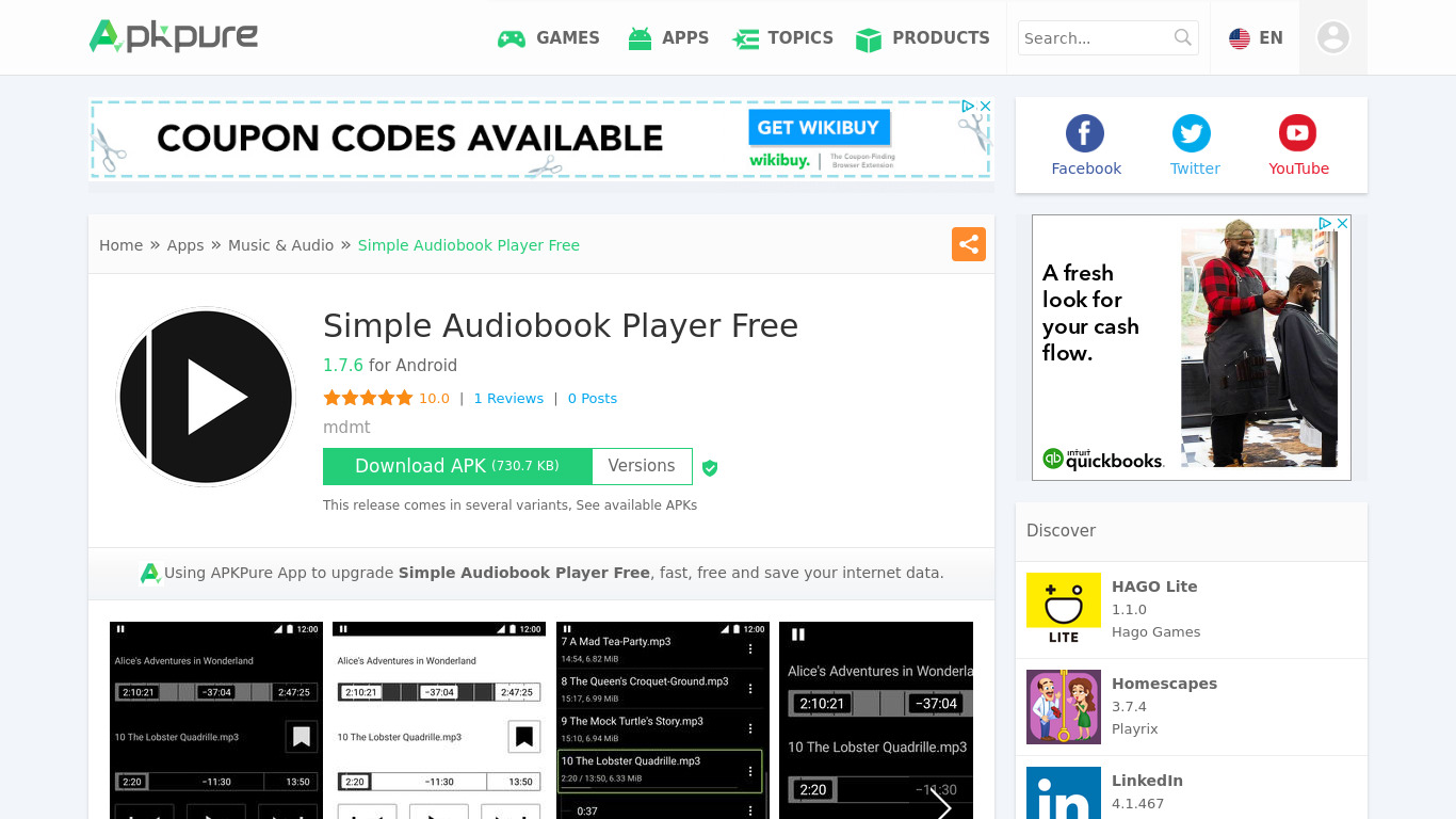 Simple Audiobook Player Free Landing page