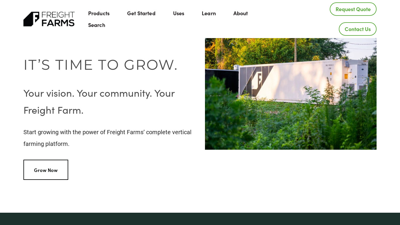 Freight Farms Landing page