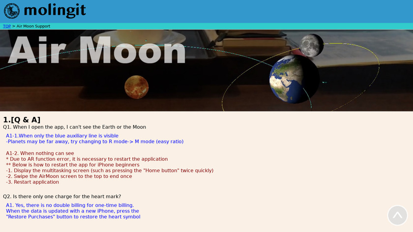 Air Moon Landing Page