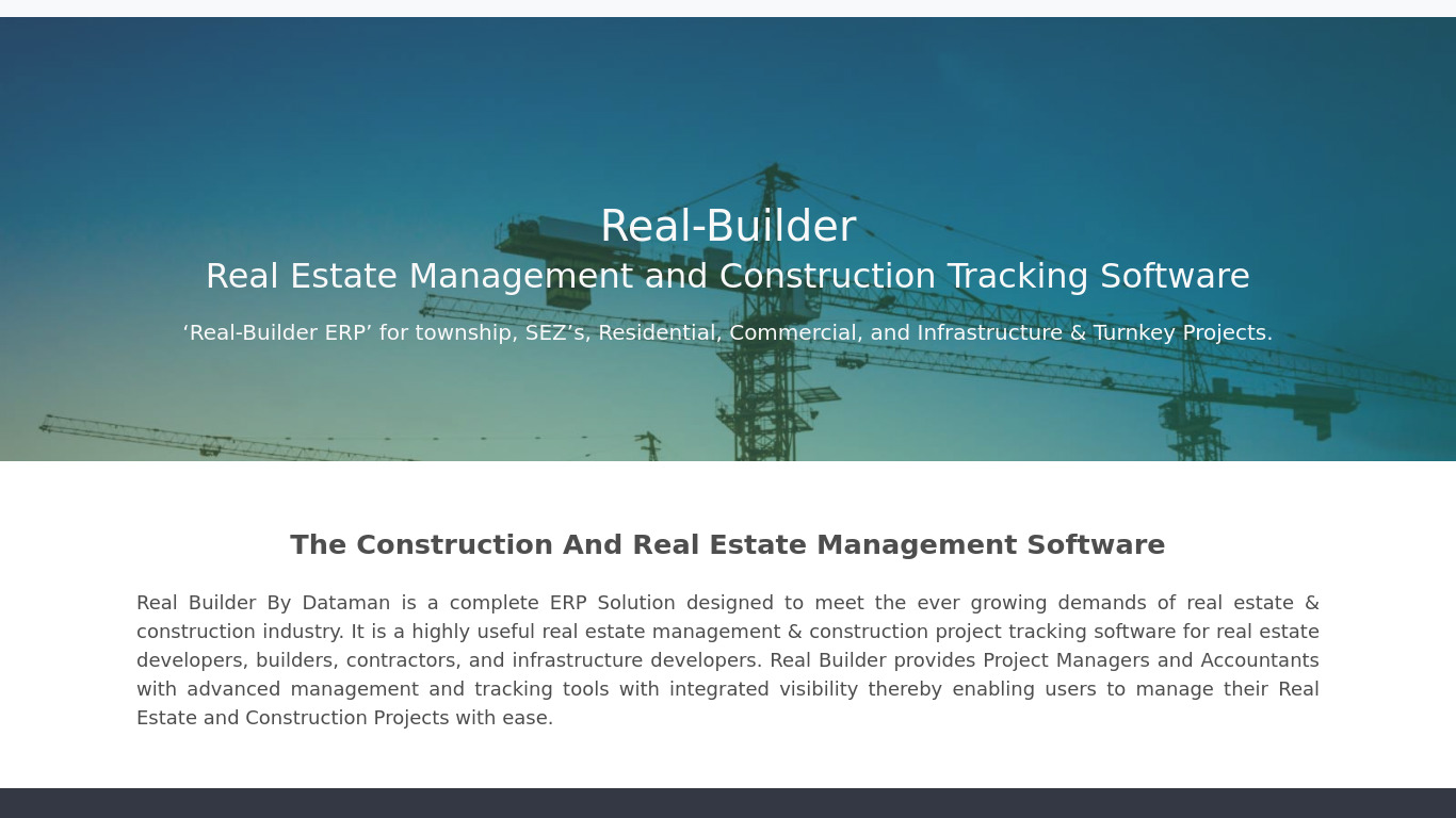 Real Builder Landing page