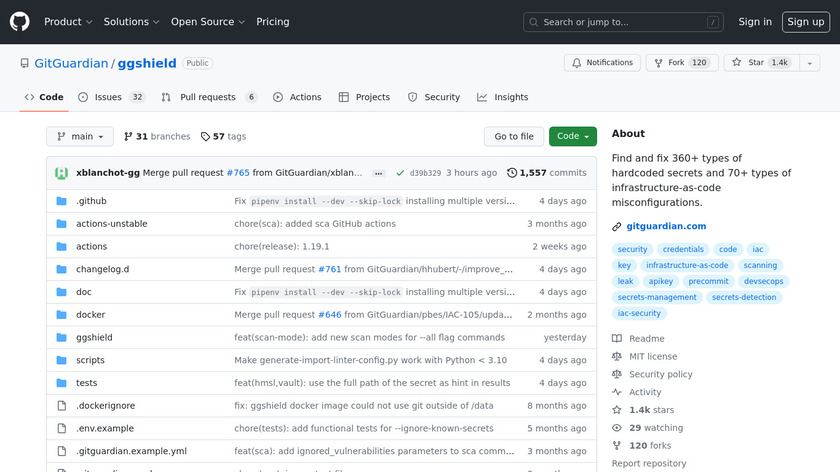 GitGuardian Shield Landing Page
