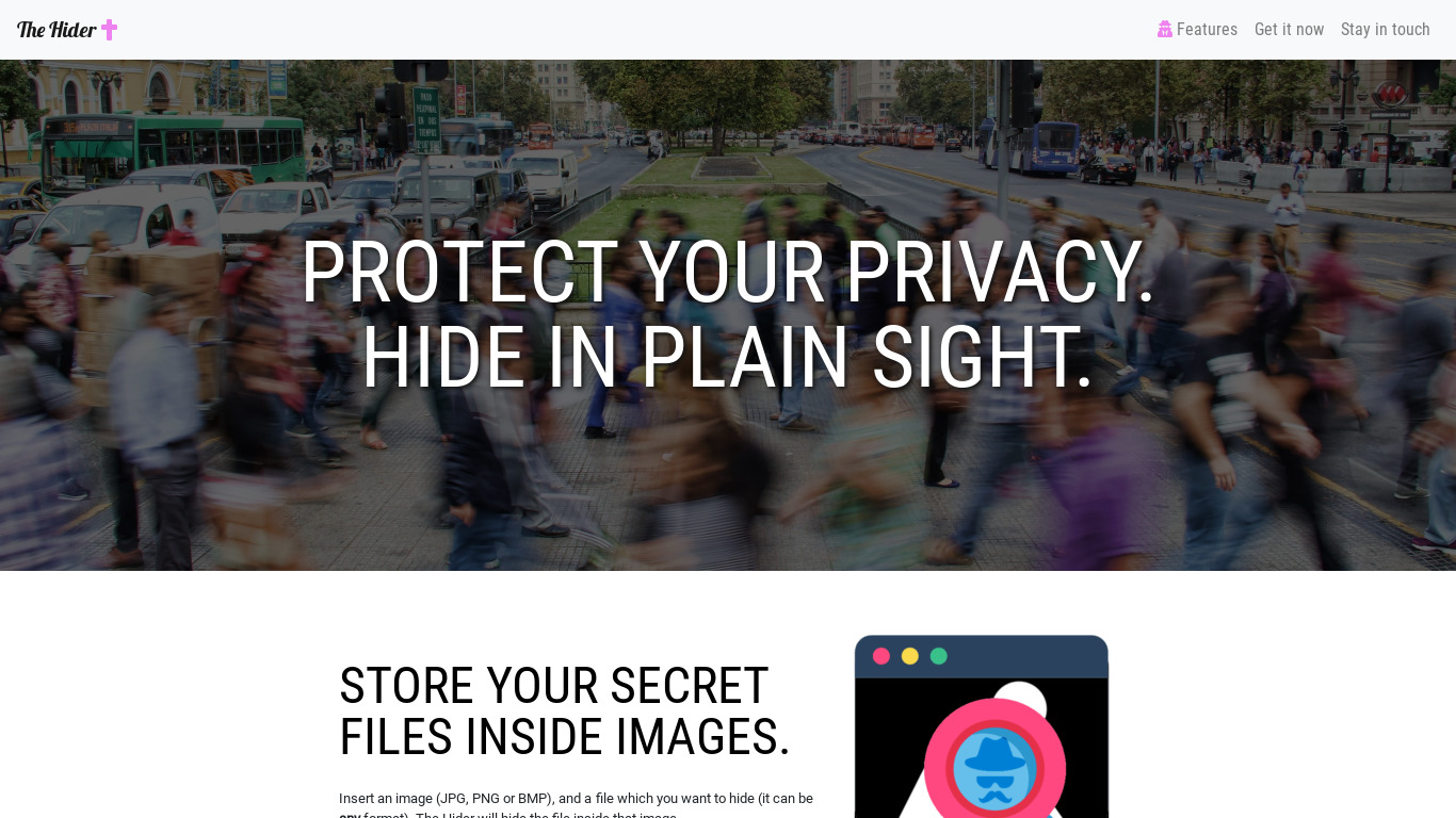 The Hider Landing page