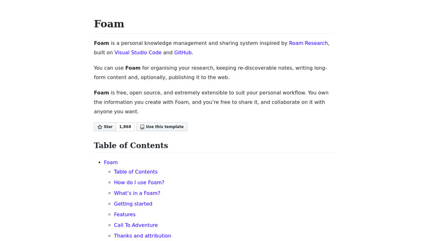 Foam Landing Page