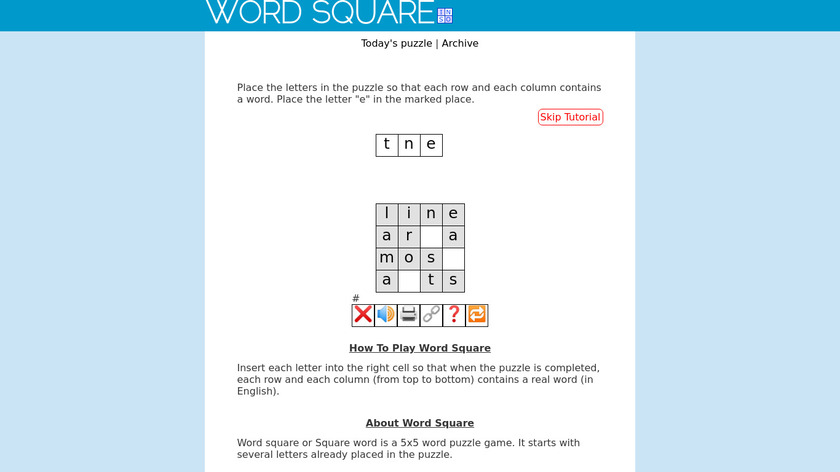 Word Square Landing Page