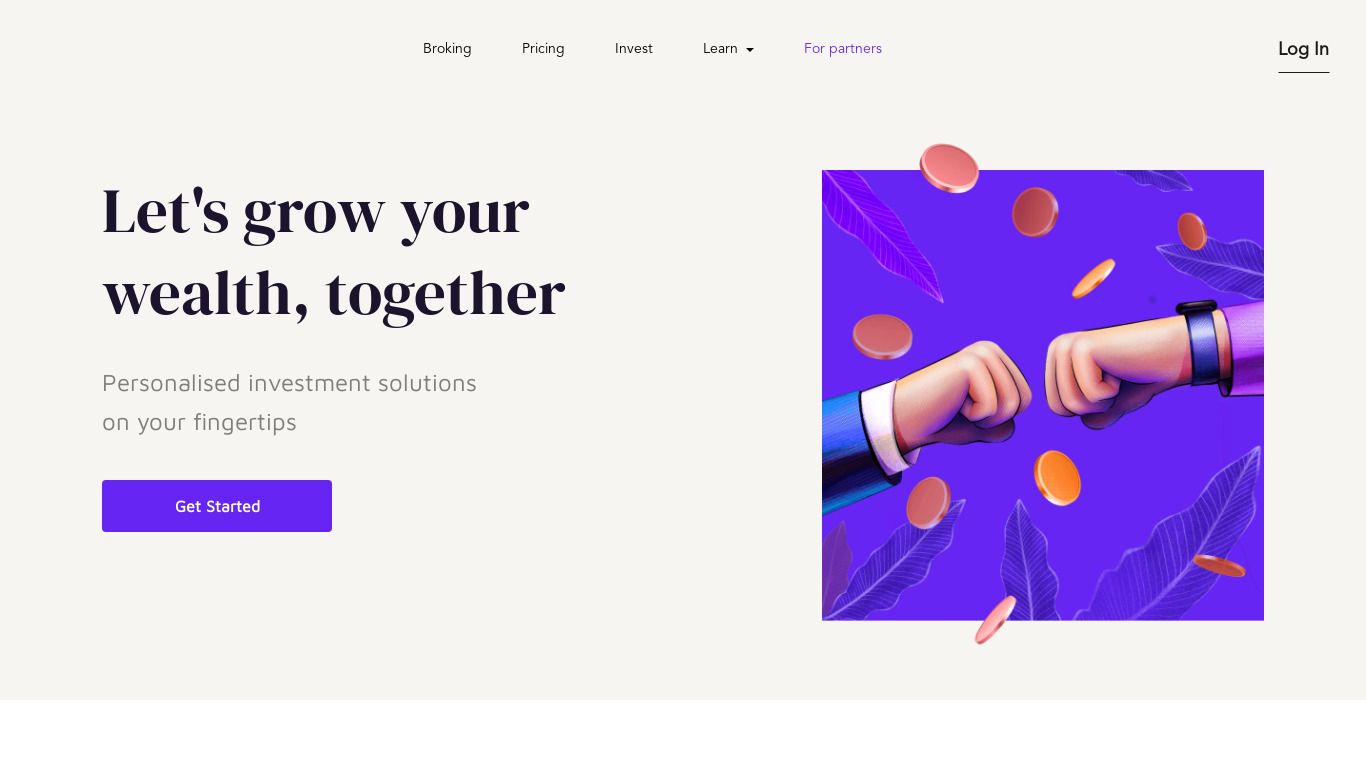 Wealthy Landing page