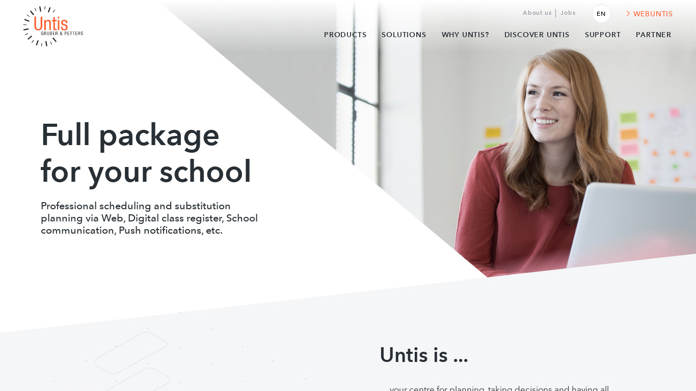 Untis Express Landing page