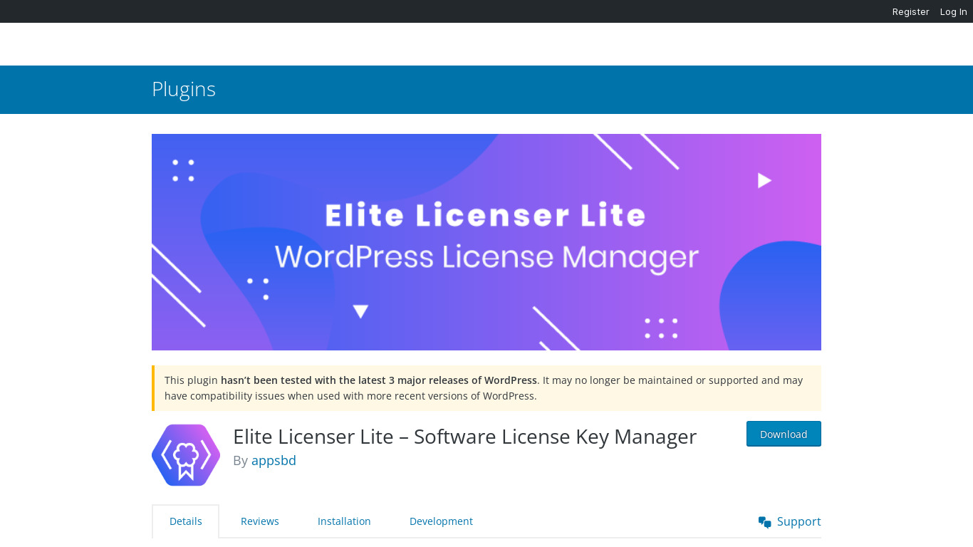 Elite Licenser Landing page