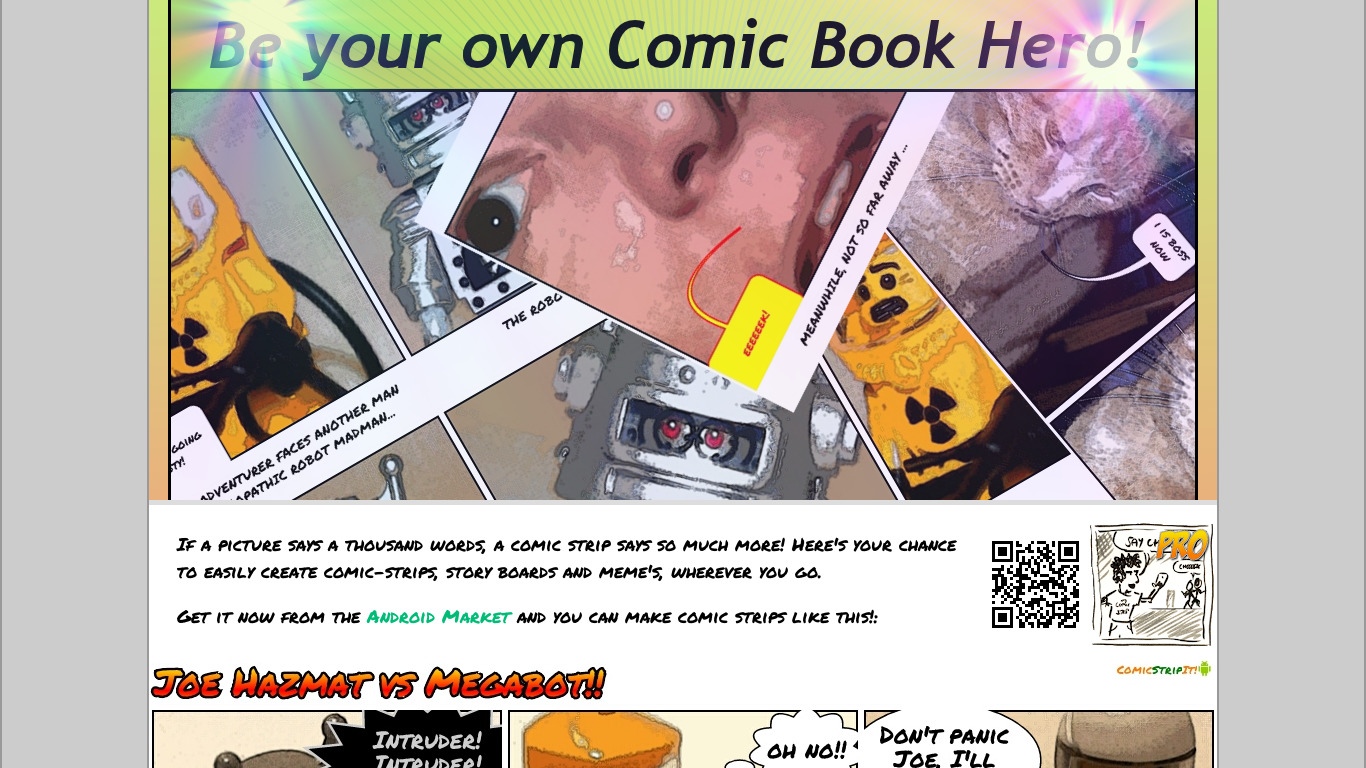 Comic Strip It! Landing page