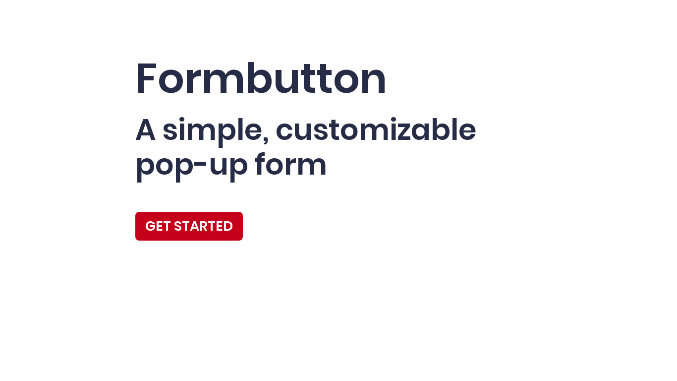 Formbutton Landing page