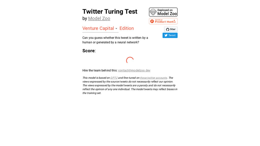 Twitter Turing Test Landing Page