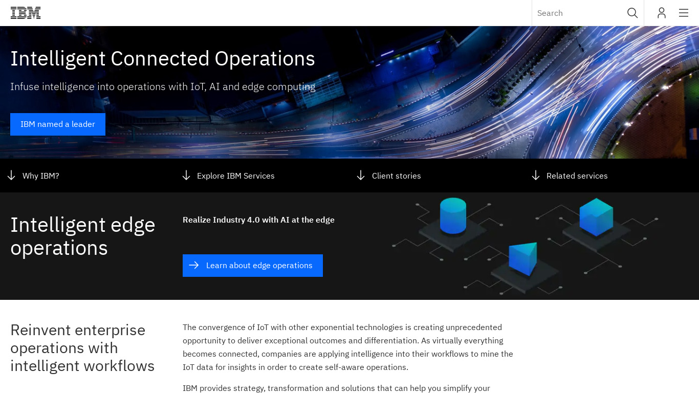 IBM IoT Consulting Services Landing page