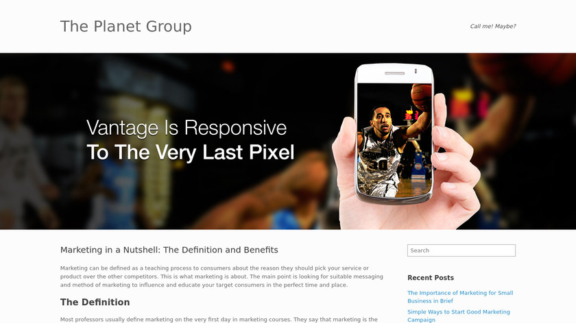 The Planet Group Landing Page