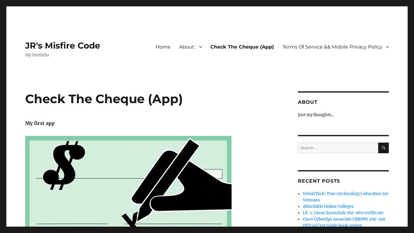 Check The Cheque Landing Page