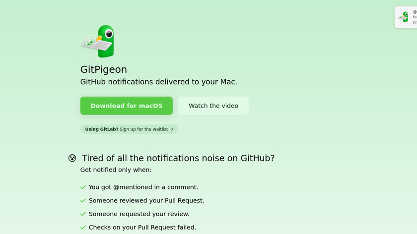 GitPigeon Landing Page