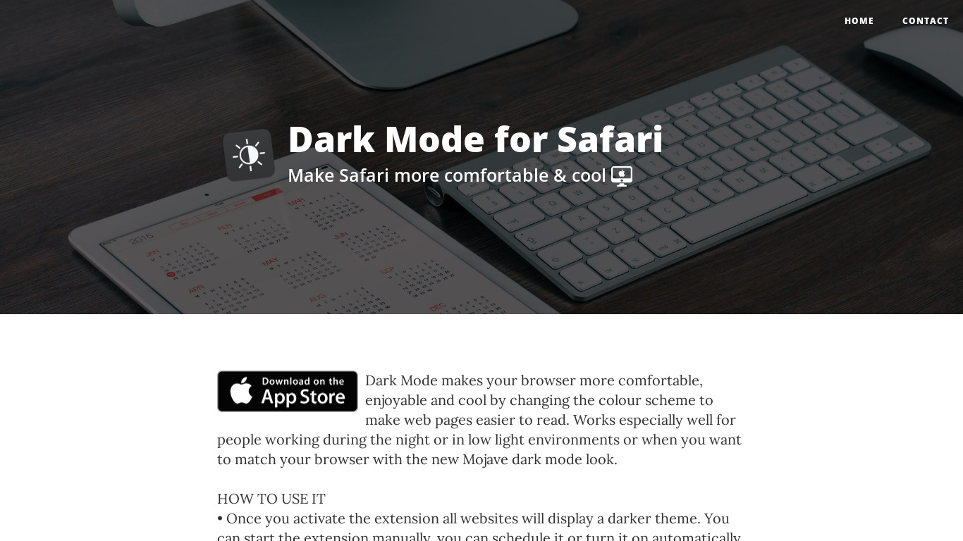 Dark Mode for Safari Landing page