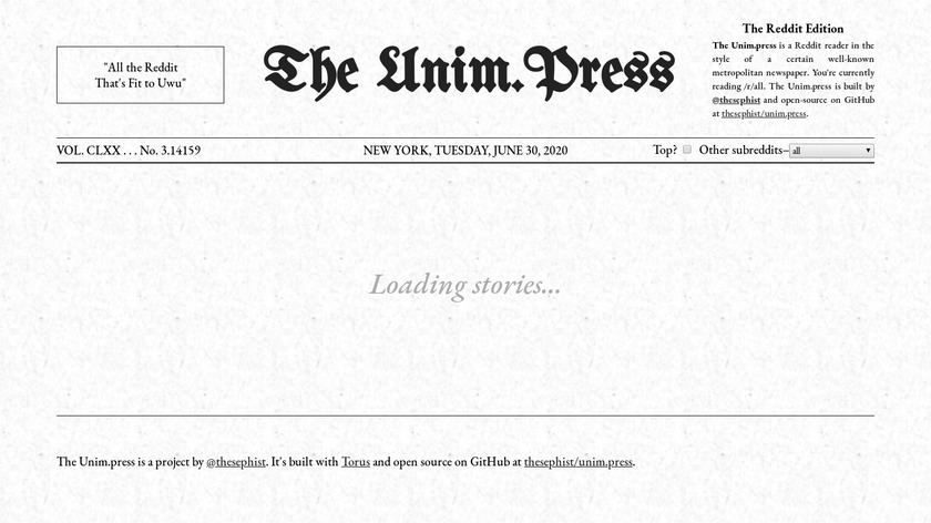 The Unim.press Landing Page