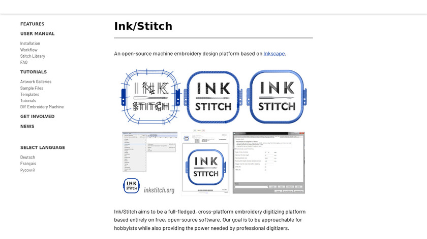 Ink/Stitch Landing Page