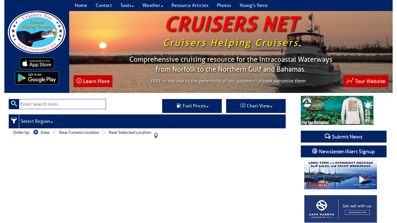 CruiseNet Landing page